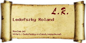 Ledofszky Roland névjegykártya